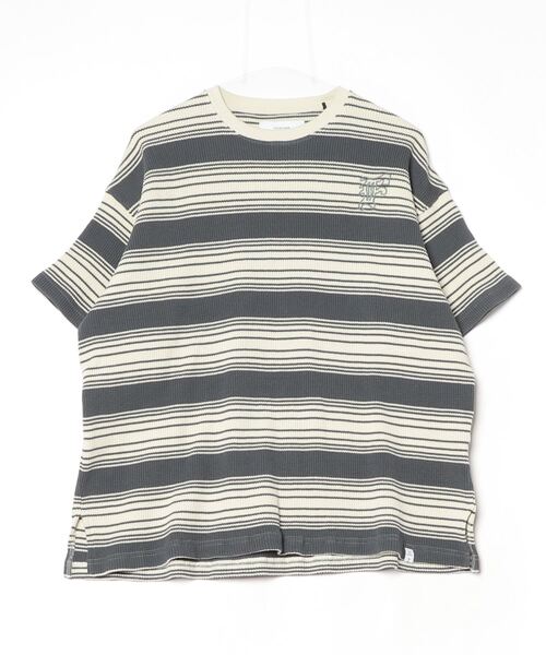 FACETASM(ファセッタズム)の「FACETASM/ファセッタズム/WAFFLE KNIT TEE(Tシャツ/カットソー・メンズ・ミント/チャコールグレー・5)」の5枚目の写真