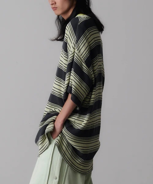 FACETASM(ファセッタズム)の「FACETASM/ファセッタズム/WAFFLE KNIT TEE(Tシャツ/カットソー・メンズ・ミント/チャコールグレー・5)」の4枚目の写真