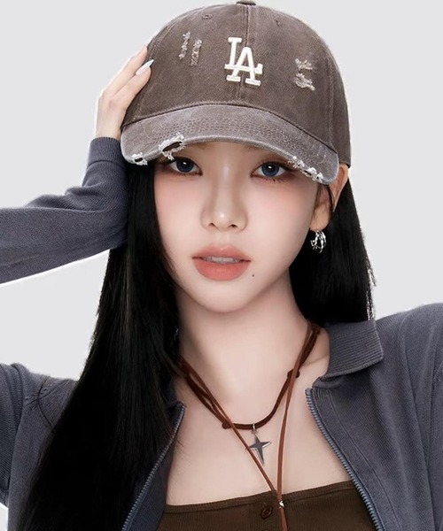 MLB（メジャーリーグベースボール）の「【日本未入荷】MLB KOREA ダメージウォッシング アンストラクチャーボールキャップ ヤンキース ドジャース レッズ（キャップ・レディース・ブラウン/バーガンディー/チャコールグレー・FREE）」の21枚目の写真