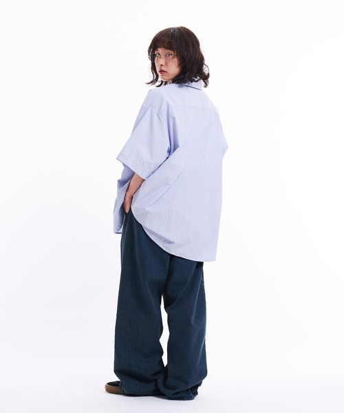 THE BOLDMAN(ザ ボールドマン)の「Loose Shirts / ルーズ半袖シャツ(シャツ/ブラウス・メンズ・ホワイト/ブルー/ブラック/サックスブルー・MEDIUM/LARGE)」の8枚目の写真