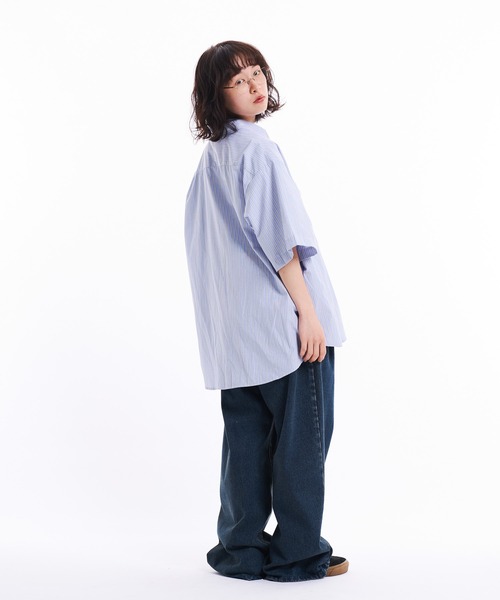 THE BOLDMAN(ザ ボールドマン)の「Loose Shirts / ルーズ半袖シャツ(シャツ/ブラウス・メンズ・ホワイト/ブルー/ブラック/サックスブルー・MEDIUM/LARGE)」の9枚目の写真