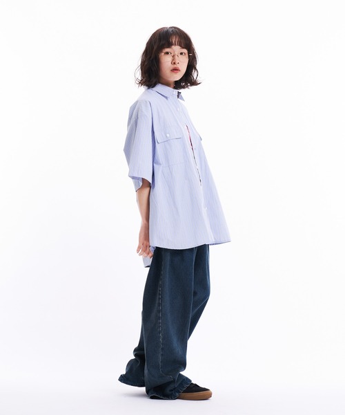 THE BOLDMAN(ザ ボールドマン)の「Loose Shirts / ルーズ半袖シャツ(シャツ/ブラウス・メンズ・ホワイト/ブルー/ブラック/サックスブルー・MEDIUM/LARGE)」の10枚目の写真