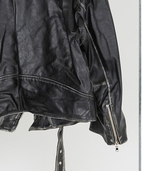 DISCOVERED(ディスカバード)の「mj10637-LEATHER W RIDERS BLOUSON ライダーズブルゾン(ライダースジャケット・メンズ・ブラウン/ブラック・1/3)」の9枚目の写真
