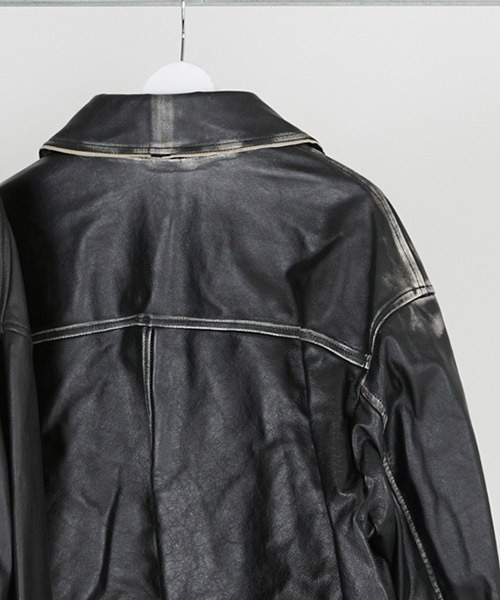 DISCOVERED(ディスカバード)の「mj10637-LEATHER W RIDERS BLOUSON ライダーズブルゾン(ライダースジャケット・メンズ・ブラウン/ブラック・1/3)」の10枚目の写真