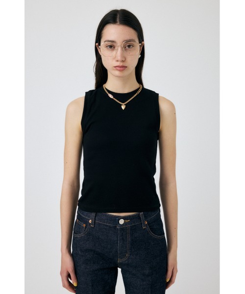 MOUSSY（マウジー）の「SUVIN GIZA SLEEVELESS トップス（Tシャツ/カットソー・レディース・ブラック/ホワイト/チャコールグレー・FREE）」の12枚目の写真