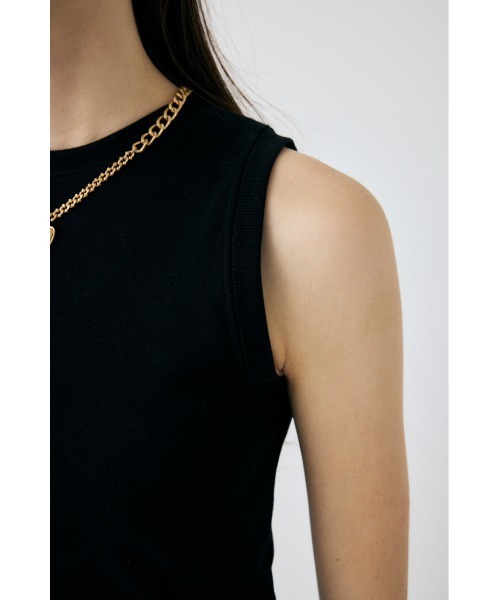 MOUSSY（マウジー）の「SUVIN GIZA SLEEVELESS トップス（Tシャツ/カットソー・レディース・ブラック/ホワイト/チャコールグレー・FREE）」の8枚目の写真