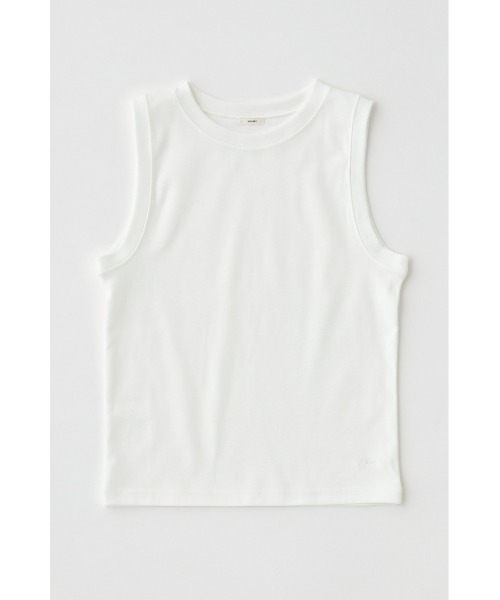 MOUSSY（マウジー）の「SUVIN GIZA SLEEVELESS トップス（Tシャツ/カットソー・レディース・ブラック/ホワイト/チャコールグレー・FREE）」の5枚目の写真