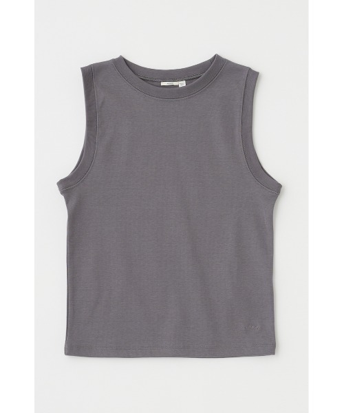 MOUSSY（マウジー）の「SUVIN GIZA SLEEVELESS トップス（Tシャツ/カットソー・レディース・ブラック/ホワイト/チャコールグレー・FREE）」の18枚目の写真