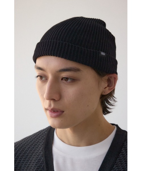 AZUL by moussy（アズールバイマウジー）の「ルーズ2WAYニットキャップ（ニットキャップ/ビーニー・メンズ・ライトグレー/ブラック・FREE）」の5枚目の写真