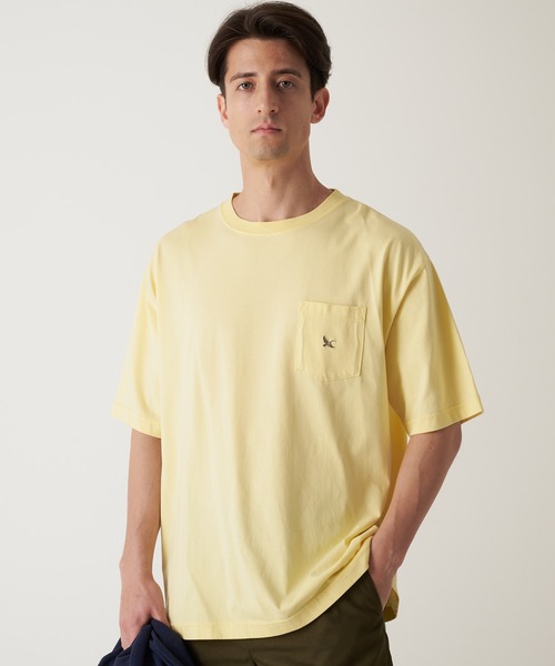 Eddie Bauer（エディーバウアー）の「ワンポイント ポケット Tシャツ（Tシャツ/カットソー・メンズ・ベージュ/サックスブルー/ライム/ピンク/ライトイエロー/ネイビー/ホワイト/ブラック・S/XL/L/M/XXL）」の7枚目の写真