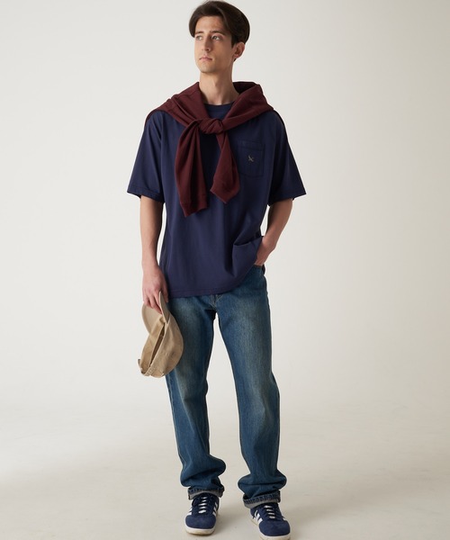 Eddie Bauer（エディーバウアー）の「ワンポイント ポケット Tシャツ（Tシャツ/カットソー・メンズ・ベージュ/サックスブルー/ライム/ピンク/ライトイエロー/ネイビー/ホワイト/ブラック・S/XL/L/M/XXL）」の15枚目の写真