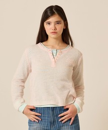 TINA：JOJUN（ティーナジョジュン）の「ヘンリーネック シアーニットプルオーバー TINA：JOJUN（ニット/セーター）」