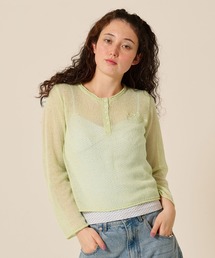 TINA：JOJUN（ティーナジョジュン）の「ヘンリーネック シアーニットプルオーバー TINA：JOJUN（ニット/セーター）」