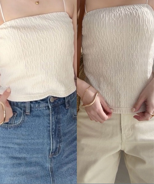 KOBE LETTUCE（コウベレタス）の「[ yuri.さんコラボ ]選べる2丈カップ付きキャミソール（キャミソール・レディース・アイボリー/ベージュ系/ブラック系/ブラウン/ブラック/ライトブルー/ブラウン系・M-Long/M-Short）」の22枚目の写真