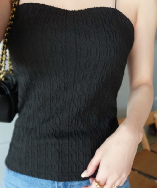 KOBE LETTUCE（コウベレタス）の「[ yuri.さんコラボ ]選べる2丈カップ付きキャミソール（キャミソール・レディース・アイボリー/ベージュ系/ブラック系/ブラウン/ブラック/ライトブルー/ブラウン系・M-Long/M-Short）」の20枚目の写真