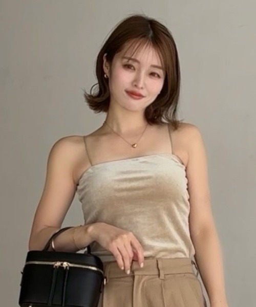 KOBE LETTUCE（コウベレタス）の「[ yuri.さんコラボ ]選べる2丈カップ付きキャミソール（キャミソール・レディース・アイボリー/ベージュ系/ブラック系/ブラウン/ブラック/ライトブルー/ブラウン系・M-Long/M-Short）」の15枚目の写真