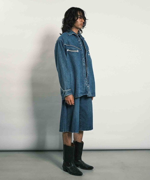 TANAKA(タナカ)の「JEAN SHORTS VINTAGE BLUE(デニムパンツ・メンズ・ブルー・29W/31W)」の8枚目の写真
