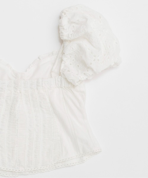 メゾンスペシャル 2WAY コットンパフスリーブビスチェ ブラック MAISON SPECIAL(メゾンスペシャル)｜2way Cotton Puff Sleeve