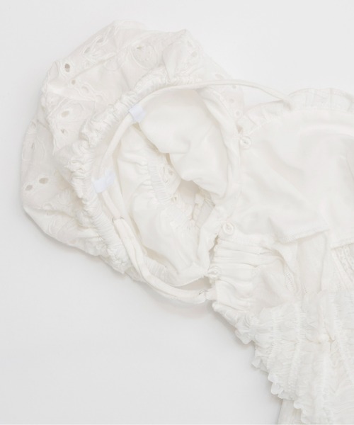 MAISON SPECIAL（メゾンスペシャル）の「2way Cotton Puff Sleeve Bustier/2WAYコットンパフスリーブビスチェ（シャツ/ブラウス・レディース・ブラック/ホワイト・FREE）」の22枚目の写真