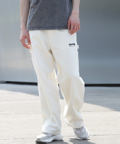 THRASHER（スラッシャー）の「【THRASHER/スラッシャー】デニム＆カツラギ ペインターパンツ（その他パンツ・メンズ・ブルー/オフホワイト/グレー/ブラック/ベージュ/ワンウォッシュ・LL/S/M/L）」の2枚目の写真