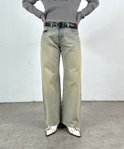 WHO'S WHO gallery（フーズフーギャラリー）の「2サイズ【SLOPPY/スロッピー】ラインストーンフレアデニム（デニムパンツ・レディース・ブラック/サックスブルー・MEDIUM/LARGE）」の21枚目の写真