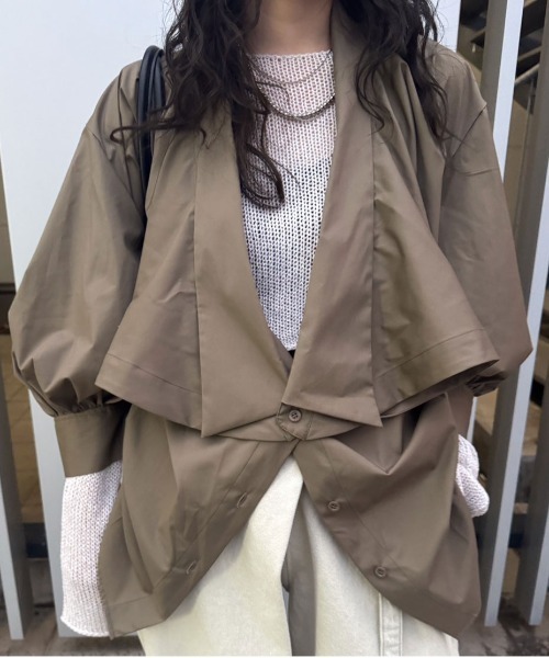 AMERI◆MANY WAY BOW TIE BLOUSE/長袖ブラウス/FREE/コットン/WHT MANY WAY BOW TIE BLOUSE
