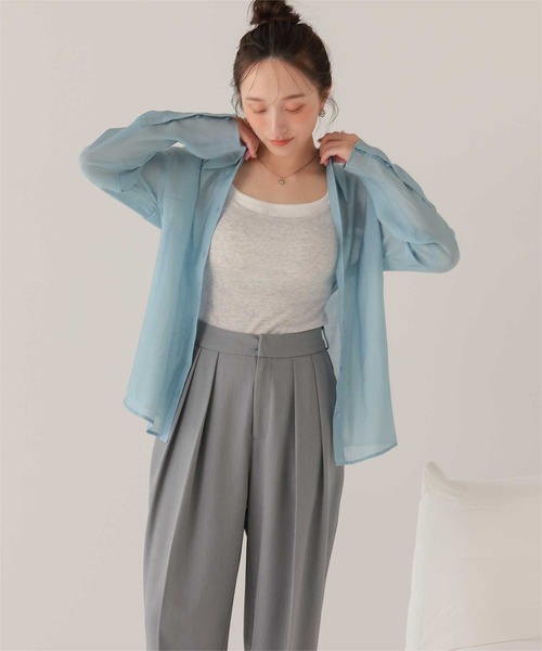 titivate（ティティベイト）の「カップ付きレイヤード風キャミソール（キャミソール・レディース・ブラウン/ライトグレー/ブラック/クリーム・S/M/L）」の14枚目の写真