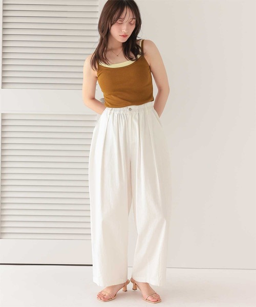 titivate（ティティベイト）の「カップ付きレイヤード風キャミソール（キャミソール・レディース・ブラウン/ライトグレー/ブラック/クリーム・S/M/L）」の17枚目の写真