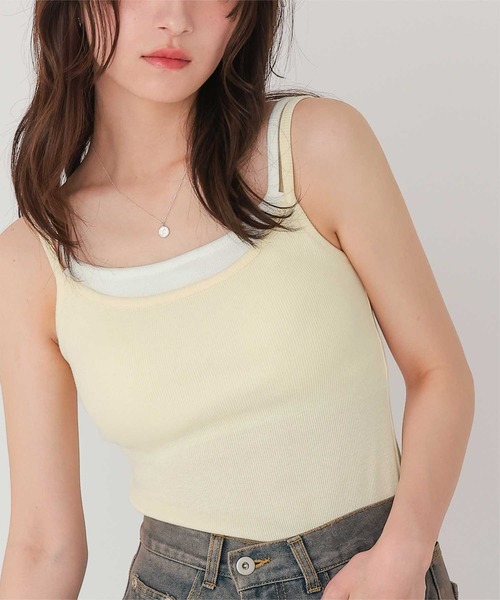 titivate（ティティベイト）の「カップ付きレイヤード風キャミソール（キャミソール・レディース・ブラウン/ライトグレー/ブラック/クリーム・S/M/L）」の21枚目の写真