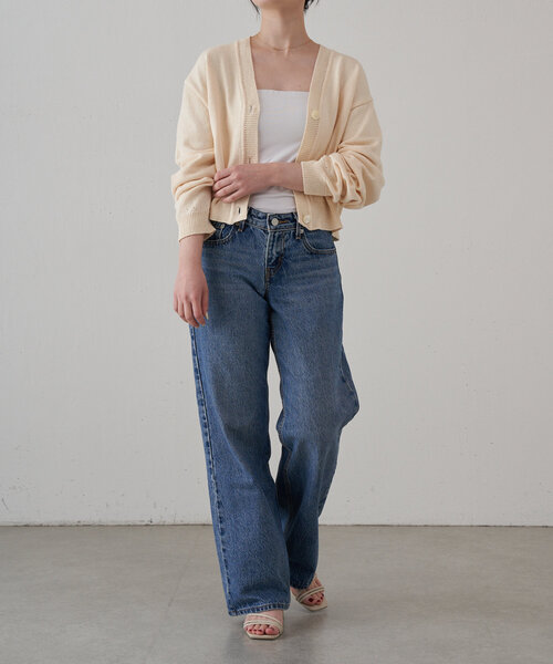 russet（ラシット）の「【再値下げ】[日本製]ニットカーディガン（カーディガン/ボレロ・レディース・アイボリー/グレイッシュベージュ・FREE）」の3枚目の写真