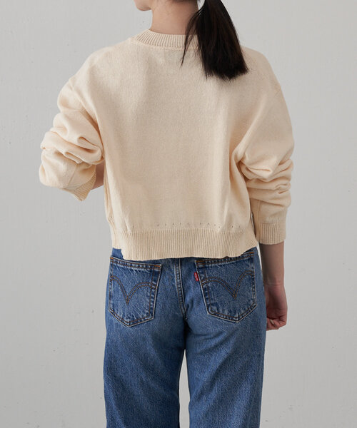 russet（ラシット）の「【再値下げ】[日本製]ニットカーディガン（カーディガン/ボレロ・レディース・アイボリー/グレイッシュベージュ・FREE）」の8枚目の写真