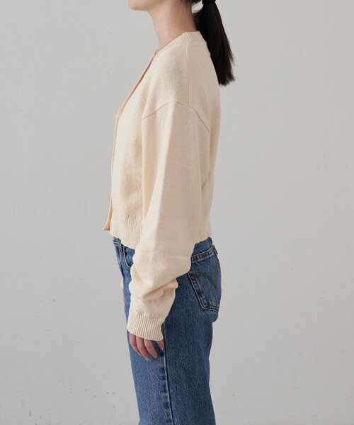 russet（ラシット）の「【再値下げ】[日本製]ニットカーディガン（カーディガン/ボレロ・レディース・アイボリー/グレイッシュベージュ・FREE）」の10枚目の写真