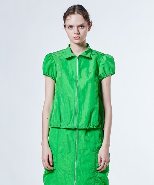DOUBLE STANDARD CLOTHING（ダブルスタンダードクロージング）の「グロッシータフタジャケット（ブルゾン・レディース・ブラック/グリーン・36/38）」の7枚目の写真