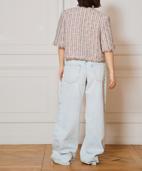 IENA LA BOUCLE LINTON TWEED ハーフスリーブジャケット（その他