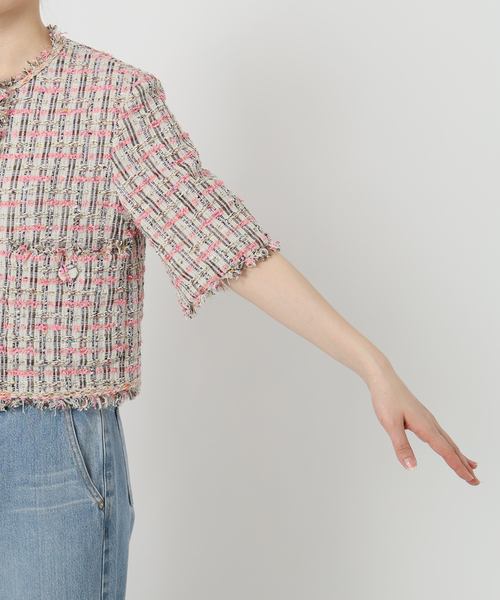 【美品】IENA　LINEN Tweed ジャケット 美品】IENA LINEN Tweed ジャケット ジャケット LINTON TWEED JACKET