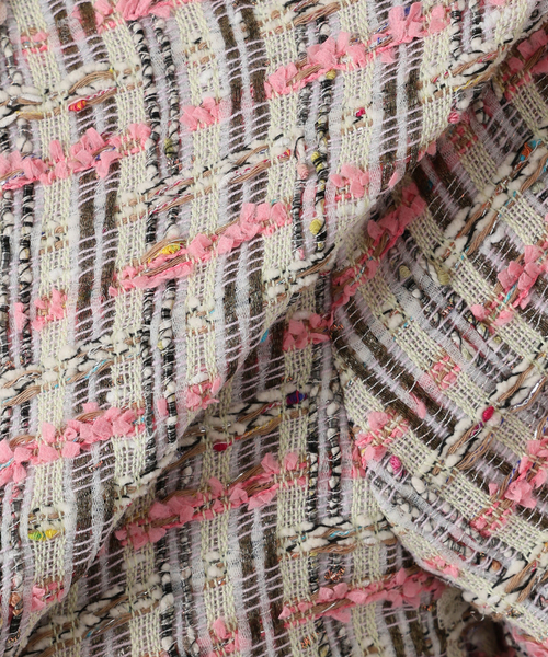 【美品】IENA　LINEN Tweed ジャケット IENA LA BOUCLE LINTON TWEED ハーフスリーブジャケット（その他