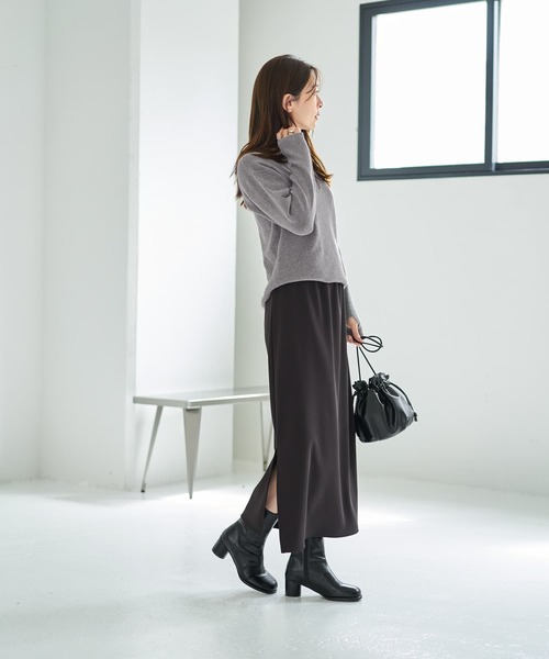 STYLE DELI(スタイルデリ)の「【LUXE】キラキラシアーとリブ生地のスカートセット(スカート・レディース・チャコールグレー/ブラウン系その他・1/2)」の10枚目の写真