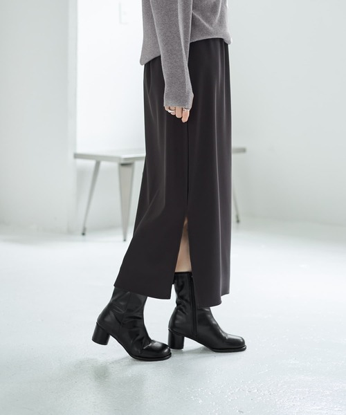 STYLE DELI(スタイルデリ)の「【LUXE】キラキラシアーとリブ生地のスカートセット(スカート・レディース・チャコールグレー/ブラウン系その他・1/2)」の11枚目の写真
