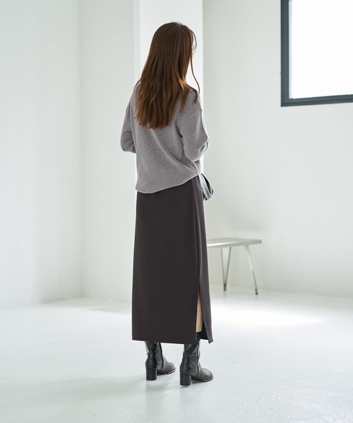 STYLE DELI(スタイルデリ)の「【LUXE】キラキラシアーとリブ生地のスカートセット(スカート・レディース・チャコールグレー/ブラウン系その他・1/2)」の12枚目の写真