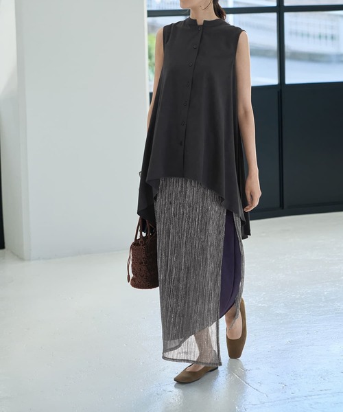 STYLE DELI(スタイルデリ)の「【LUXE】キラキラシアーとリブ生地のスカートセット(スカート・レディース・チャコールグレー/ブラウン系その他・1/2)」の14枚目の写真