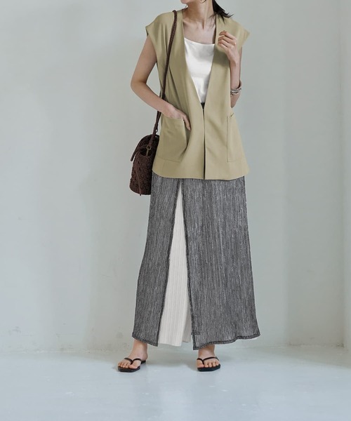 STYLE DELI(スタイルデリ)の「【LUXE】キラキラシアーとリブ生地のスカートセット(スカート・レディース・チャコールグレー/ブラウン系その他・1/2)」の19枚目の写真