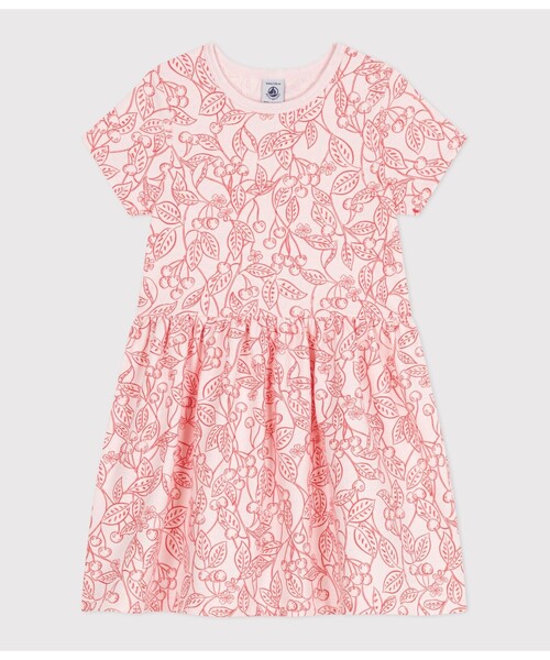 PETIT BATEAU(プチバトー)の「半袖ワンピース(ワンピース・キッズ・ピンク系その他・3YEAR/4YEAR/5YEAR)」の1枚目の写真