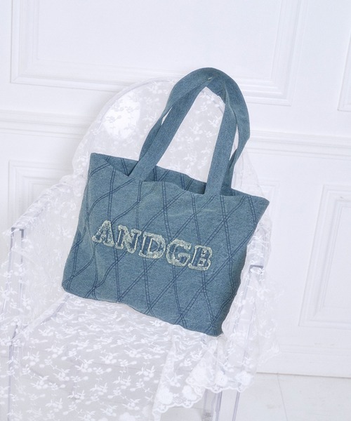 ANDGEEBEE（アンジービー）の「デニムキルティングトートバッグ（トートバッグ・レディース・インディゴブルー/ブラック・FREE）」の2枚目の写真