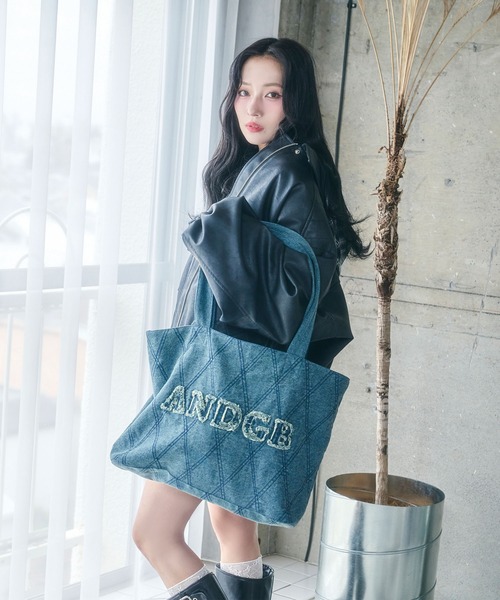 ANDGEEBEE（アンジービー）の「デニムキルティングトートバッグ（トートバッグ・レディース・インディゴブルー/ブラック・FREE）」の9枚目の写真