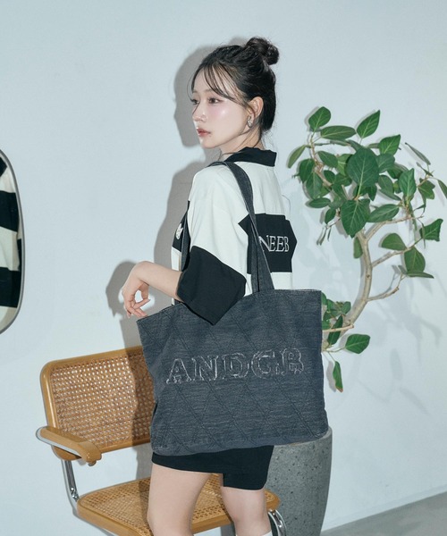 ANDGEEBEE（アンジービー）の「デニムキルティングトートバッグ（トートバッグ・レディース・インディゴブルー/ブラック・FREE）」の10枚目の写真