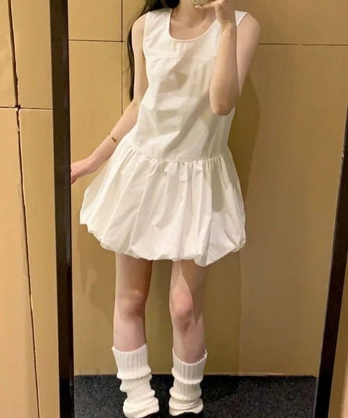 SPIGA(スピーガ)の「バルーンノースリーブミニワンピース(ワンピース・レディース・ホワイト/ブラック・SMALL/MEDIUM/LARGE)」の1枚目の写真