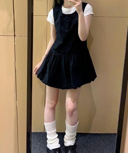 SPIGA(スピーガ)の「バルーンノースリーブミニワンピース(ワンピース・レディース・ホワイト/ブラック・SMALL/MEDIUM/LARGE)」の3枚目の写真