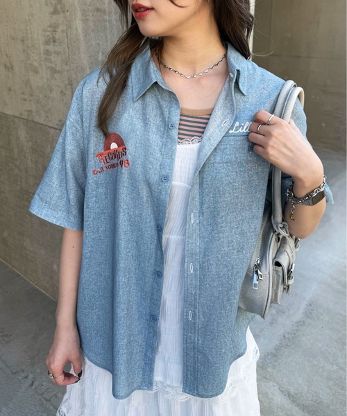 新品！Double Name ブルーシャツ DOUBLE NAME｜ダブルネームのシャツ/ブラウス（ブルー・ネイビー