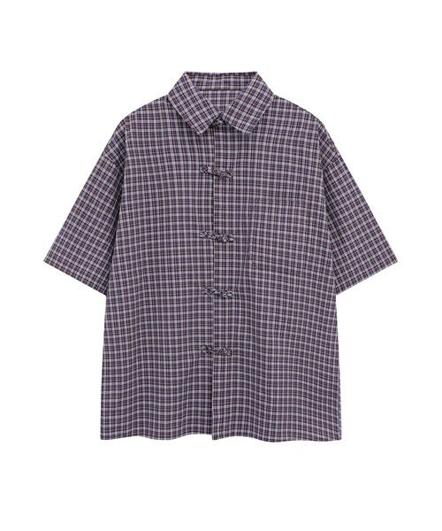aimoha（アイモハ）の「チャイナボタンチェックシャツ (SS)（シャツ/ブラウス・メンズ・ブラック/ネイビー・LARGE/MEDIUM）」の13枚目の写真