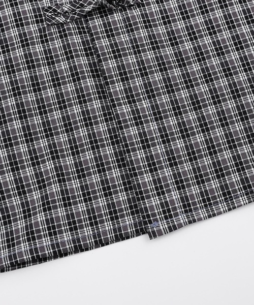 aimoha（アイモハ）の「チャイナボタンチェックシャツ (SS)（シャツ/ブラウス・メンズ・ブラック/ネイビー・LARGE/MEDIUM）」の6枚目の写真